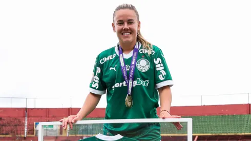 Andressinha alcançou marca de 100 jogos pelo Palmeiras – Foto: Fabio Menotti/Palmeiras