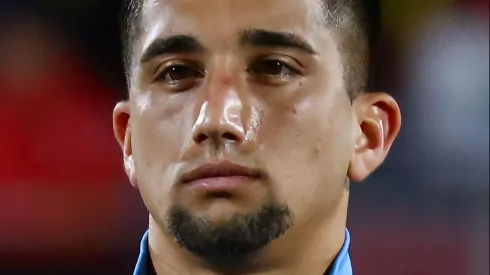 Kike Olivera em ação pela Celeste Olímpica. Foto: Marcelo Hernandez/Getty Images