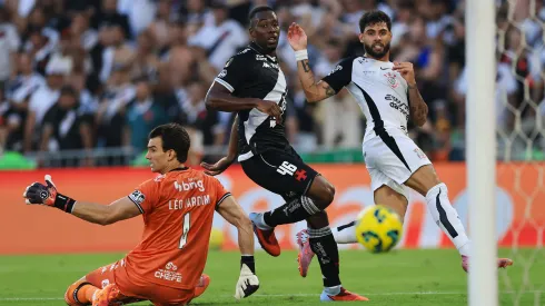 Leo Jardim durante gol do Corinthians.(Photo by Buda Mendes/Getty Images)