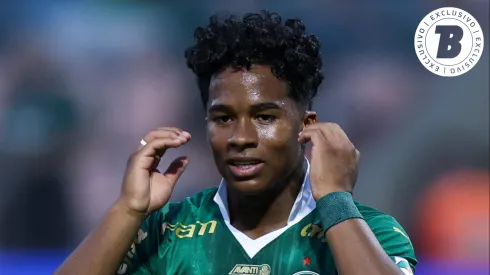 Endrick em campo pelo Palmeiras. Foto: Alexandre Schneider/Getty Images
