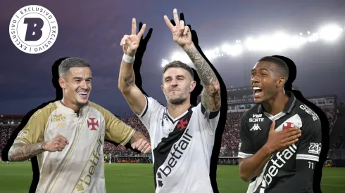 Coutinho, Vegetti e Rayan. Fotos: Thiago Ribeiro/AGIF