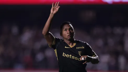 SP – SAO PAULO – 19/08/2025 – COPA LIBERTADORES 2025, SAO PAULO X ATLETICO NACIONAL – Alfredo Morelos jogador do Atletico Nacional comemora gol marcado de penalti em decisao durante partida contra o Sao Paulo no estadio Morumbi pelo campeonato Copa Libertadores 2025. Foto: Ettore Chiereguini/AGIF