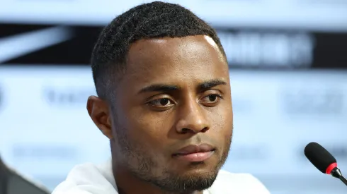 Diego Palacios durante sua apresentacao oficial como jogador do Corinthians em coletiva de imprensa realizada no CT Joaquim Grava. Foto: Marcello Zambrana/AGIF