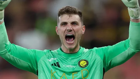Bento, goleiro do Al-Nassr em partida pelo Campeonato Árabe (Foto: Yasser Bakhsh/Getty Images)