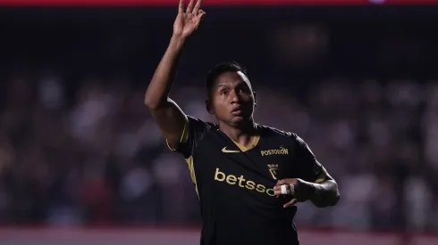 SP – SAO PAULO – 19/08/2025 – COPA LIBERTADORES 2025, SAO PAULO X ATLETICO NACIONAL – Alfredo Morelos jogador do Atletico Nacional comemora gol marcado de penalti em decisao durante partida contra o Sao Paulo no estadio Morumbi pelo campeonato Copa Libertadores 2025. Foto: Ettore Chiereguini/AGIF