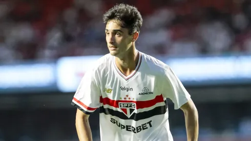 Rodriguinho jogador do Sao Paulo durante partida contra o Fluminense no estadio Morumbi pelo campeonato Brasileiro A 2025. Foto: Marco Miatelo/AGIF