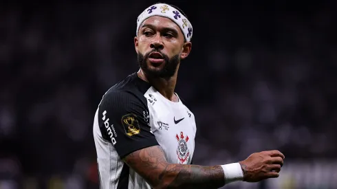 Memphis Depay, jogador do Corinthians, durante partida contra o Vasco no estadio Arena Corinthians pelo campeonato Copa Do Brasil 2025. Foto: Fabio Giannelli/AGIF