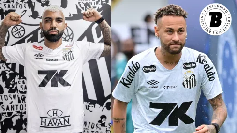 Gabigol e Neymar vão atuar juntos no Santos – Fotos: Raul Baretta/Santos FC e Jota Erre/AGIF