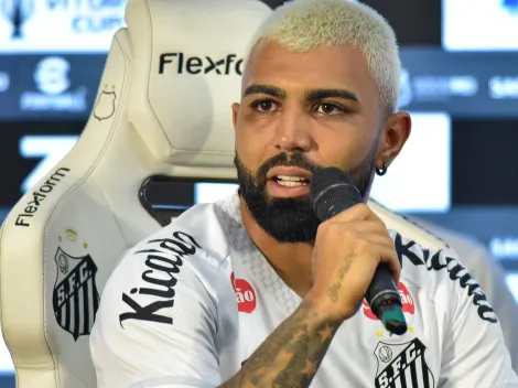 Gabigol surpreende cita Flamengo em coletiva no Santos