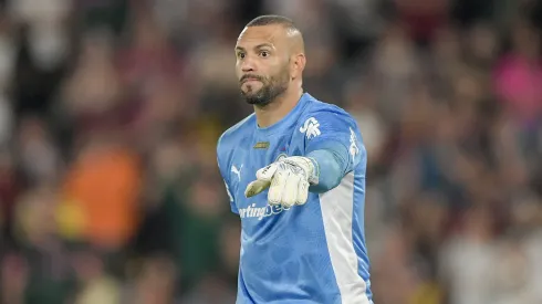 Weverton goleiro do Palmeiras durante partida contra o Fluminense no estadio Maracana pelo campeonato Brasileiro A 2025. Foto: Thiago Ribeiro/AGIF