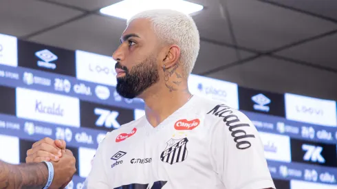 Gabigol durante sua apresentação. Foto: Raul Baretta/ Santos FC