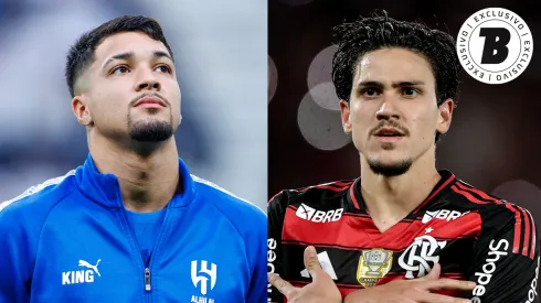 Marcos Leonardo e Pedro. Fotos: Yasser Bakhsh/Getty Images e Thiago Ribeiro/AGIF