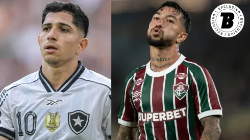 Savarino e Lucho Acosta podem ser companheiros no Fluminense – Fotos: Thiago Ribeiro/AGIF e Jorge Rodrigues/AGIF