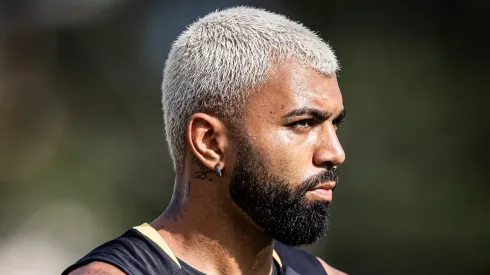 Gabigol, jogador do Santos, durante treinamento na Vila Belmiro