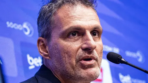 Bruno Spindel durante entrevista de apresentação no Cruzeiro