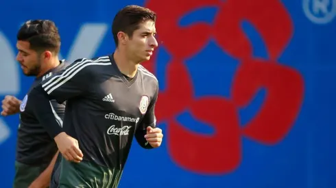 Isaac Brizuela entrenando con la Selección Mexicana.