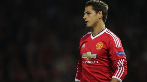 Javier Hernández en su paso por el Manchester United.