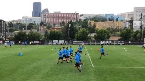 Entrenamiento de Boca en Seattle.