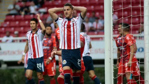 Hiram Mier en el partido ante Veracruz.