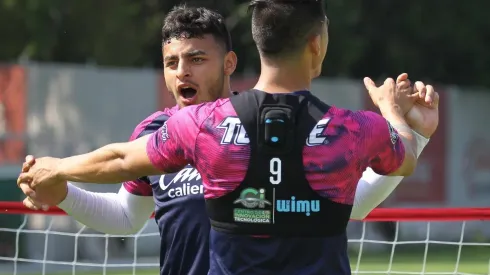 Vega y Pulido estuvieron ultimando detalles a un saludo especial para festejar su próximo gol
