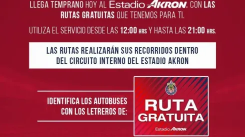 Habrá transporte gratis hacia el Estadio Akron