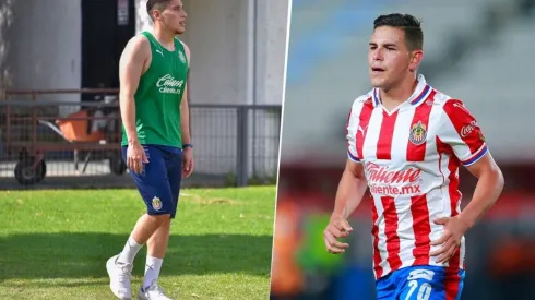 Luis Olivas en un entrenamiento con Chivas