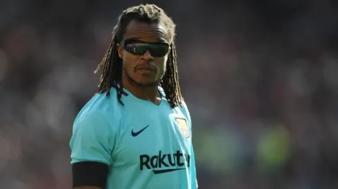 Edgar Davids en un partido de veteranos del FC BarcelonaChi