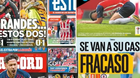 Las portadas de los diarios deportivos resaltaron la eliminación de Chivas