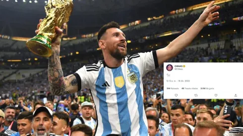 Lionel Messi se coronó este domingo en Qatar 2022 y Chivas no perdió la ocasión de felicitarlo