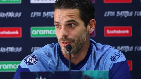 Fernando Gago ofreció la conferencia de prensa ante sólo un representante de los medios