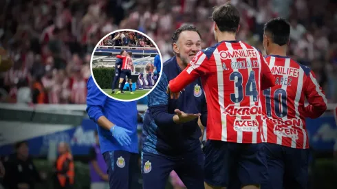 Así fue el festejo personal entre Armando González y Gabriel Milito.
