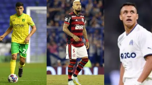 Varios futbolistas chilenos saltan al terreno de juego en sus respectivos clubes.