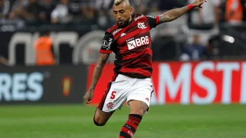 Vidal estuvo presente en el partido frente a Corinthians