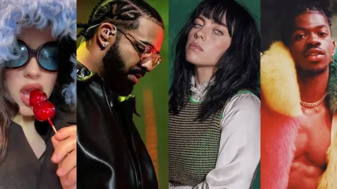 Algunos de los cabezas de cartel de Lollapalooza Chile 2023: Rosalía, Drake, Billie Eilish y Lil Nas X.