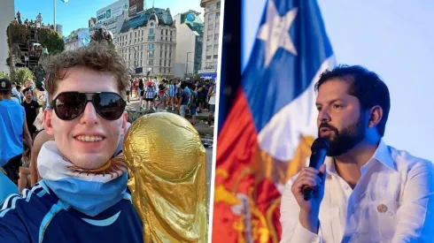 El popular argentino queda sorprendido por su seguidor chileno.