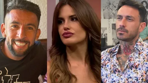 Mauricio Isla, Gala Caldirola y Mauricio Pinilla.