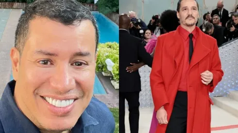 Nelson Beltrán, El Colombiano, y Pedro Pascal en la MET Gala.