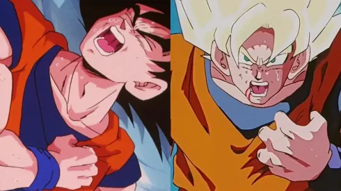 Gokú afectado por el virus del corazón, en Dragon Ball Z.