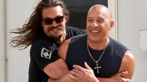 Jason Momoa y Vin Diesel, villano y héroe, respectivamente, de Rápidos y Furiosos 10.