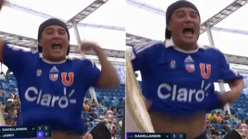 El hincha de la U se robó las miradas en el triunfo de Chile ante Grecia por la United Cup