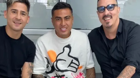 Darío Lezcano se reunió con Guillermo Paiva y el intermediario Darío Fabbro en el Estadio Monumental. (Foto: Instagram)

