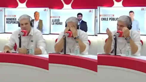 Juan Cristóbal Guarello muestra su molestia luego de la prohibición de hinchas visitantes en encuentro entre Palestino y Cobreloa en La Cisterna. (Fotos: Radio Agricultura)