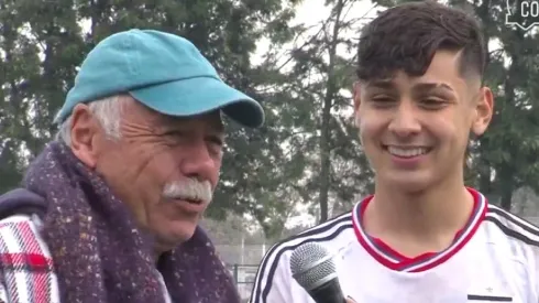 El ídolo de Colo Colo se acercó a felicitar a su nieto, luego de convertir dos tantos con los Albos.