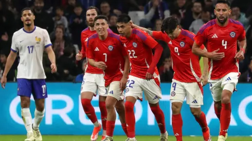 Futbol, Chile vs Francia<br />
Partido amistoso, eliminatorias al mundial 2026.<br />
El jugador de la seleccion chilena Dario Osorio, centro, celebra su gol contra Francia durante del partido amistoso disputado en el estadio Velodrome de Marsella, Francia.<br />
26/03/2024<br />
Manu Blondeau/AOP/SIPA/PHOTOSPORT
Football, Chile vs Francia<br />
Friendly match, 2026 World cup qualifiers.<br />
Chile's player Dario Osorio, center, celebrates his goal against Francia during the friendly match held at the Velodrome stadium in Marsella, France.<br />
26/03/2024<br />
Manu Blondeau/AOP/SIPA/PHOTOSPORT
