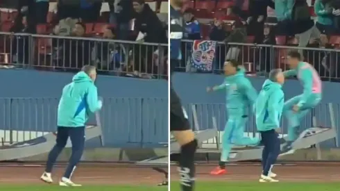 La eufórica celebración de Gustavo Álvarez tras el triunfo de la U