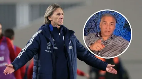 Ricardo Gareca es apuntado por Fabián Estay. (Foto: Photosport)