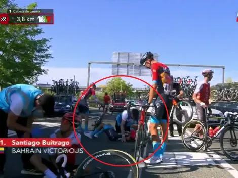 Fuerte caída de Santiago Buitrago en la cuarta etapa de la Vuelta a España 2023