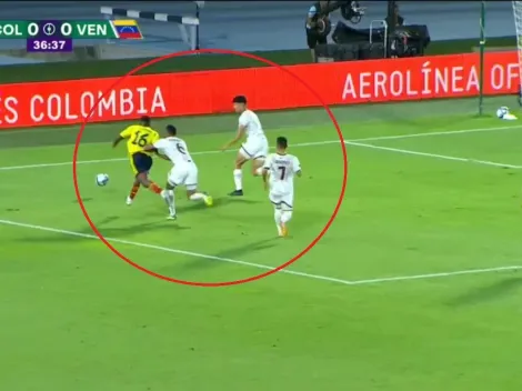 El empujón a Lerma que el árbitro omitió y era penalti claro para Colombia