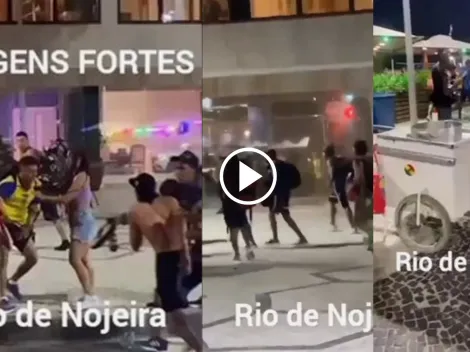 Hinchas del Junior 'pelearon' contra vendedores ambulantes en Brasil
