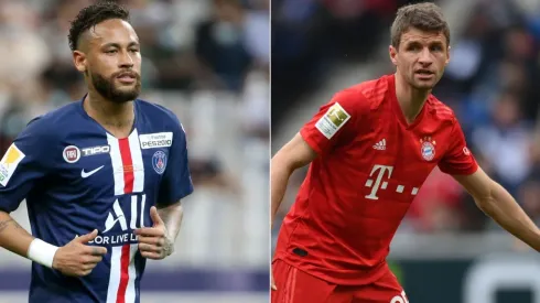 Neymar (left) and Thomas Muller. (Getty)